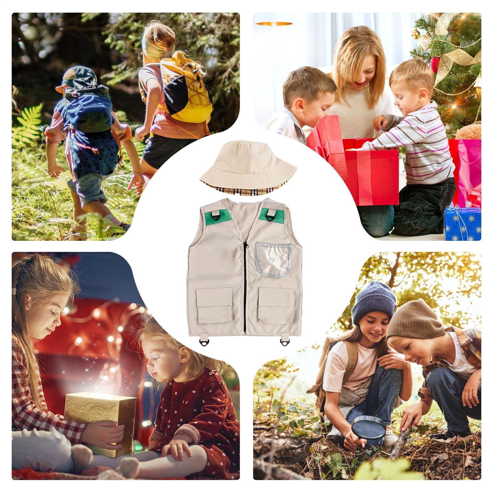 Outdoor Adventure Activities For Kids - Gilet e Cappello da Esploratore per