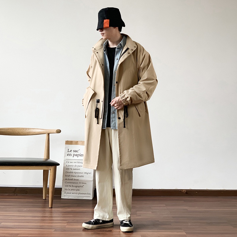 Outdoor Adventure Windbreaker - Cappotto Trench a Quadri da Uomo,