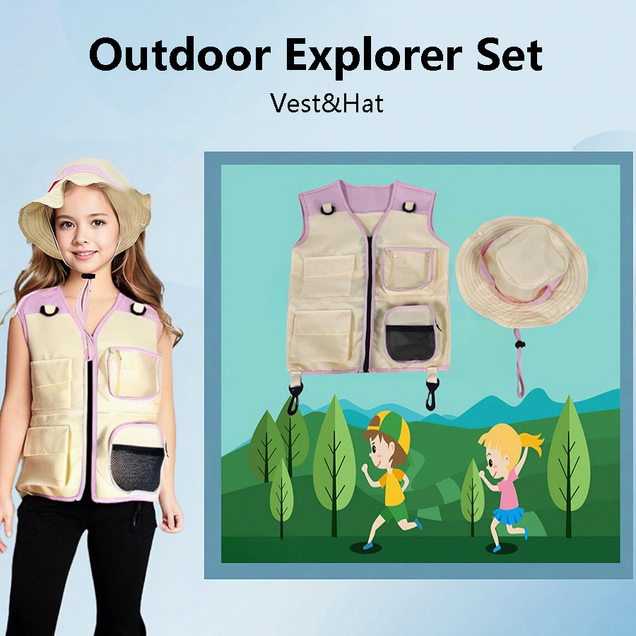 Outdoor Adventure Activities For Kids - Bambini Explorer gilet cappello vestito avventura