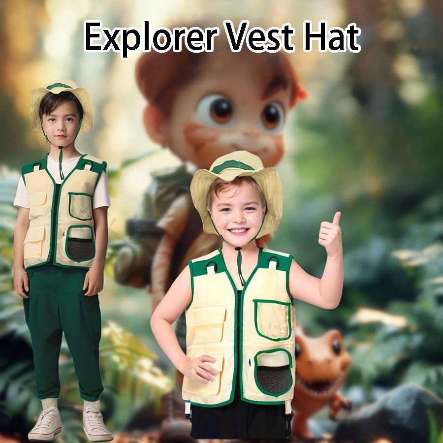 Outdoor Adventure Activities For Kids - Bambini campeggio Explorer gilet cappello vestito