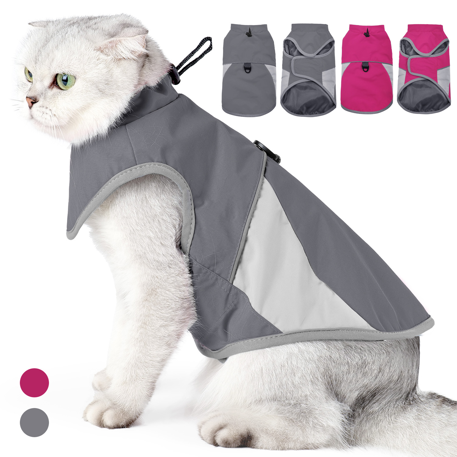 Outdoor Adventure Windbreaker - Giacca a vento riflettente per gatti