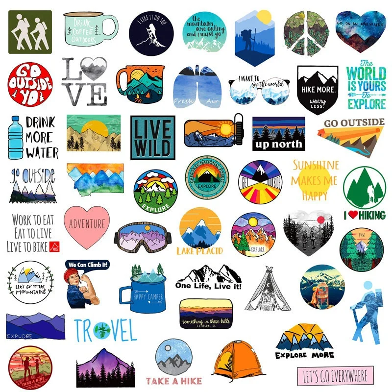50PCS adesivi per escursionism - Outdoor Adventure Toys recensione e prezzo